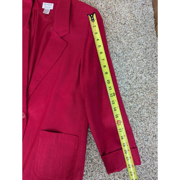 Vintage 1990s Preview Collection Petites Red Soft Blazer Jacket USA Union Made - Picture 9 of 11